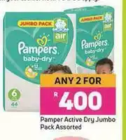 Game Pampers Active Dry Jumbo Pack Assorted-For Any 2 offer