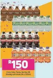 Game Coca Cola, Fanta, Sprite Or Stoney Soft Drink-24 x 300ml Per Case offer