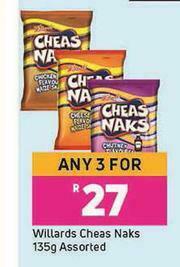 Game Willards Cheas Naks Assorted-For Any 3 x 135g offer