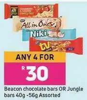 Game Beacon Chocolate Bars Or Jungle Bars Assorted-For Any 4 x 40g-56g offer