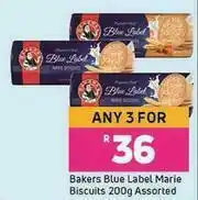 Game Bakers Blue Label Marie Biscuits Assorted-For Any 3 x 200g offer