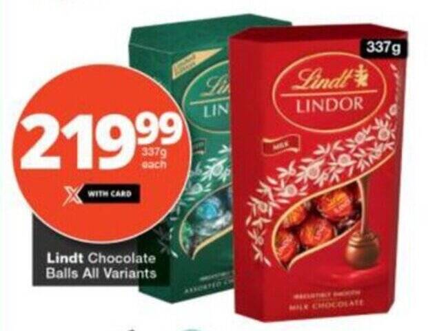 Lindt Chocolate Balls All Variants 337 g offer at Checkers