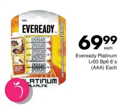 Save Hyper Eveready Platinum Lr03 Bp6 (AAA) Each offer