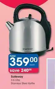 Clicks Safeway 3.6L Stainless Steel Kettle-Each offer