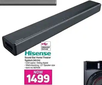 Game Hisense Soundbar Home Theater offer