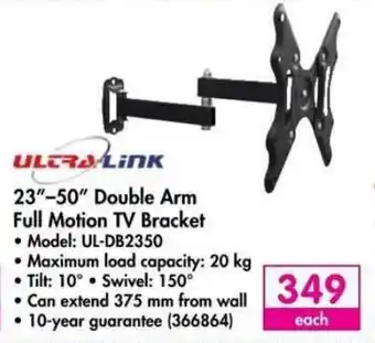 Makro Ultra Link 23"-50" Double Arm Full Motion TV Bracket offer