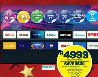 Pick n Pay Hypermarket Hisense 40" smart full hd led tv offer