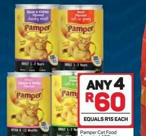 Pick n Pay Hypermarket Pamper cat food 4 offer
