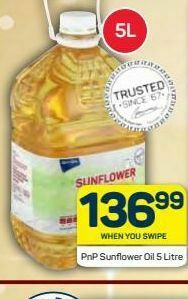 Pick n Pay Hypermarket Pnp sunflower oil offer