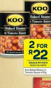 Pick n Pay Koo baked beans in tomato sauce 2 offer