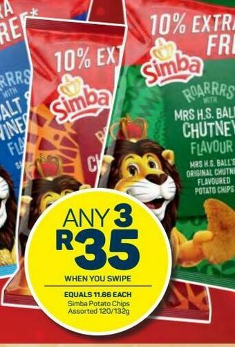Pick n Pay Simba potato chips 3 offer