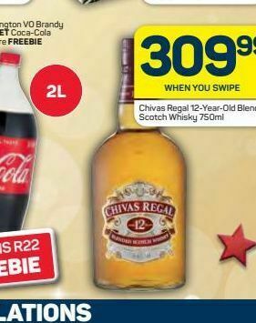 Pick n Pay Chivas regal 12yo blended scotch whisky offer