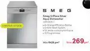 Teljoy SMEG 13 Place Silver Aqua Dishwasher DW6QSSA-1 offer