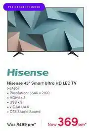 Teljoy Hisense 43" Smart Ultra HD LED TV 43A6G offer