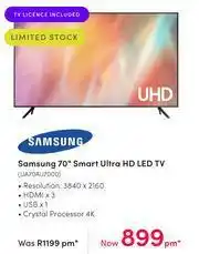 Teljoy Samsung 70" Smart Ultra HD LED TV UA70AU7000 offer