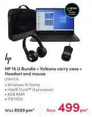 Teljoy HP 15 i3 Bundle + Volkano Carry Case + Headset And Mouse 21Z47EA offer