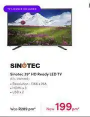 Teljoy Sinotec 39" HD Ready LED TV STL-39VN88E offer