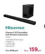 Teljoy Hisense 2.1 CH Soundbar With Wireless Subwoofer HS212 offer