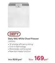 Teljoy Defy 195L White Chest Freezer DMF470 offer
