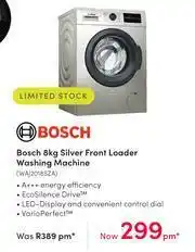 Teljoy Bosch 8Kg Silver Front Loader Washing Machine WAJ2018SZA offer