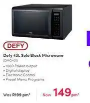 Teljoy Defy 43L Solo Black Microwave DMO401 offer