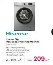 Teljoy Hisense 6Kg Front Loader Washing Machine WFVC6010S offer