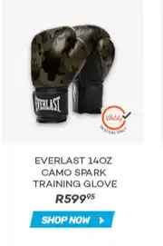 Totalsports Everlast 14OZ Camo Spark Training Glove offer