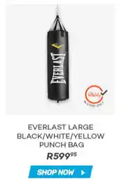 Totalsports Everlast Large Black/White/Yellow Punch Bag offer