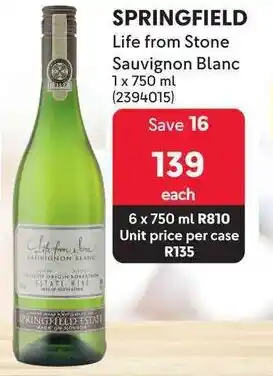 Makro SPRINGFIELD Life from Stone Sauvignon Blanc offer