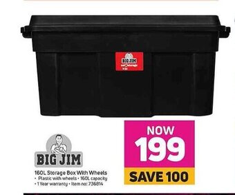 Game Big Jim - 160L Storage Box With Wheels offer