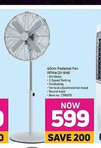 Game 40cm Pedestal Fan White offer