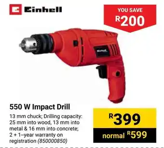 Builders Warehouse Einhell 550 W Impact Drill offer