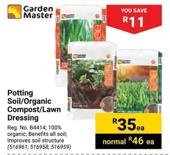 Builders Warehouse Garden Master Potting Soil/Organic Compost/Lawn Dressing offer