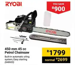 Builders Warehouse RYOBI 450 mm 45 cc Petrol Chainsaw offer