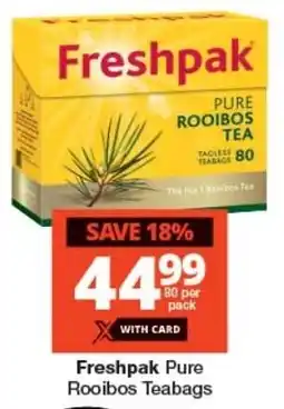 Checkers Freshpak Pure Rooibos Teabags offer