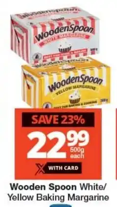 Wooden Spoon White/ Yellow Baking Margarine