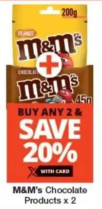 Checkers M&M's Chocolate Products offer
