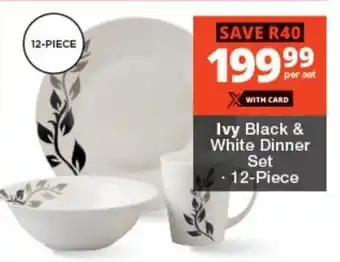 Checkers Ivy Black & White Dinner Set offer