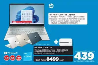 HiFi Corp HP 15s Intel Core i3 Laptop offer