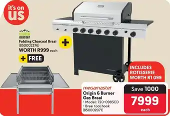 Makro Megamaster Origin 6 Burner Gas Braai offer