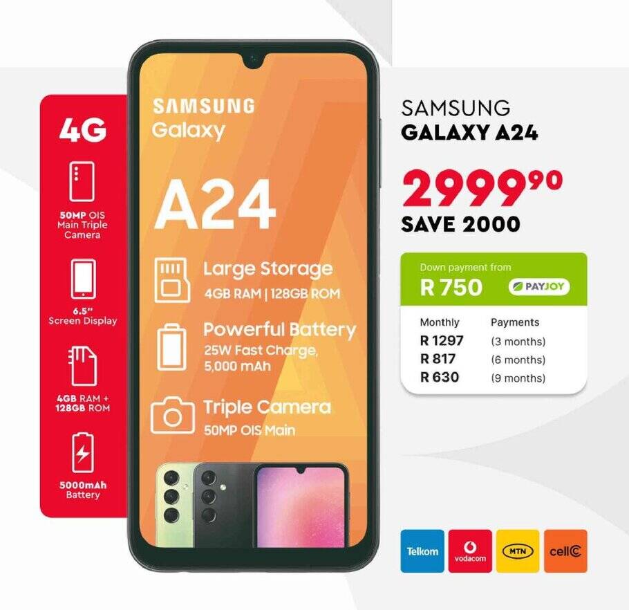 SAMSUNG Galaxy A24 offer at Edgars