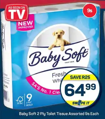 Pick n Pay Baby Soft 2 Ply Toilet Tissue Assorted offer