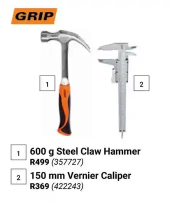 Builders Warehouse GRIP Steel Claw Hammer offer