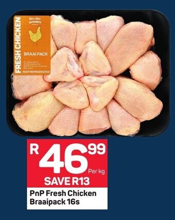 Pick n Pay PnP Fresh Chicken Braaipack 16s offer
