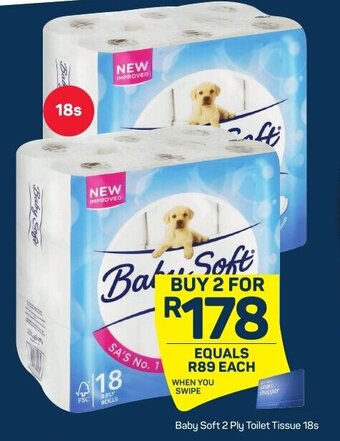 Pick n Pay Baby Soft 2 Ply Toilet Tissue 18s offer
