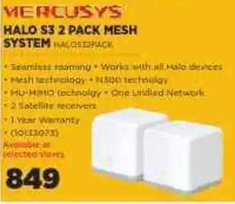 HiFi Corp Mercusys Halo S3 2 Pack Mesh System offer
