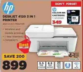 HiFi Corp HP Deskjet 4120 3 in 1 Printer offer