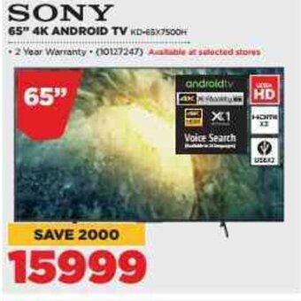 HiFi Corp Sony 65" 4K Android TV offer
