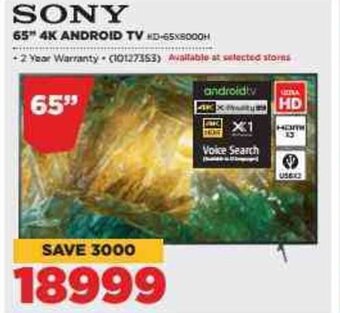 HiFi Corp Sony 65" 4K Android TV offer