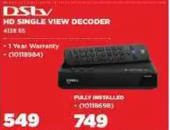 HiFi Corp DStv HD Single View Decoder offer